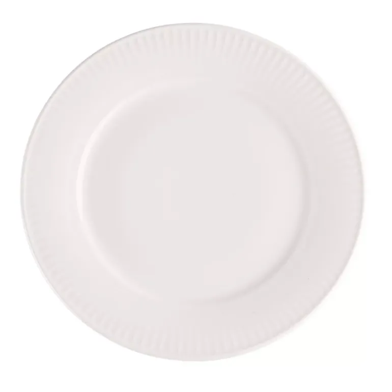 PRIMA DECO HARMONY Komplet obiadowy 54 el dla 18 os / ryflowany / prążek / ecru / porcelana