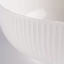 PRIMA DECO HARMONY Komplet obiadowy z kubkami 72 el dla 18 os ryflowany kremowy