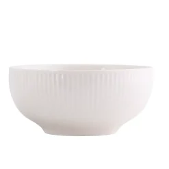 PRIMA DECO HARMONY Komplet obiadowy 36 el dla 12 os / ryflowany / prążek / ecru / porcelana