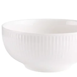 PRIMA DECO HARMONY Komplet obiadowy z kubkami 24 el dla 6 os ryflowany kremowy