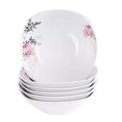 PRIMA DECO Komplet obiadowy 18 el 6 os Azalia kwadrat