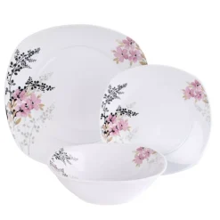 PRIMA DECO Komplet obiadowy 18 el 6 os Azalia kwadrat