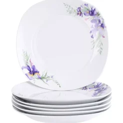 PRIMA DECO Komplet obiadowy 36 el dla 12 os IRYS / kwadratowy / porcelana