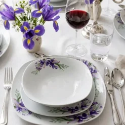 PRIMA DECO Komplet obiadowy 36 el dla 12 os IRYS / kwadratowy / porcelana