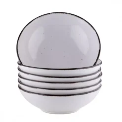 PRIMA DECO Komplet obiadowy 72 el dla 18 os biały / kamionka