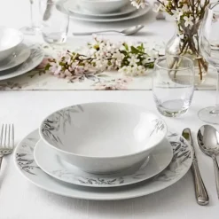 PRIMA DECO Komplet obiadowy 54 el dla 18 os NATURA / okrągły / porcelana