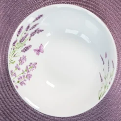 PRIMA DECO Komplet obiadowy 36 el dla 12 os LAWENDA / okrągły / porcelana