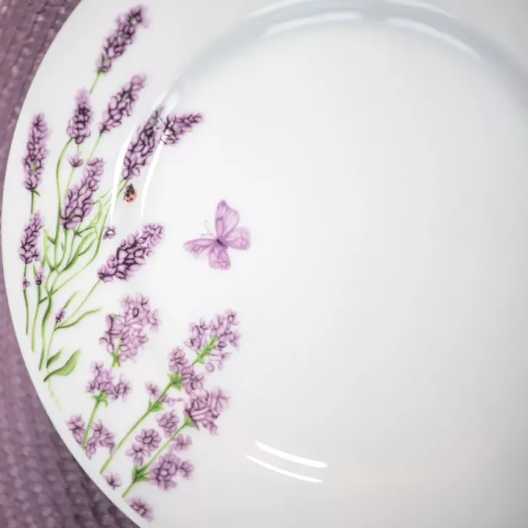PRIMA DECO Komplet obiadowy 36 el dla 12 os LAWENDA / okrągły / porcelana
