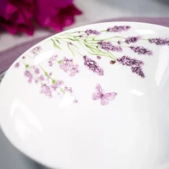 PRIMA DECO Komplet obiadowy 36 el dla 12 os LAWENDA / okrągły / porcelana