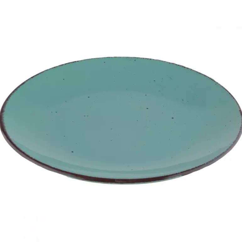 PRIMA DECO Komplet obiadowy 72 el dla 18 os / turkusowy / kamionka