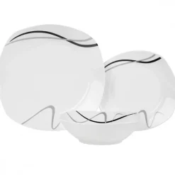 PRIMA DECO Komplet obiadowy 54 el dla 18 os FALA / kwadratowy / porcelana