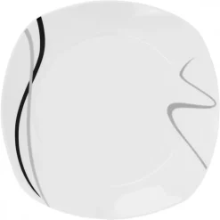 PRIMA DECO Komplet obiadowy 54 el dla 18 os FALA / kwadratowy / porcelana