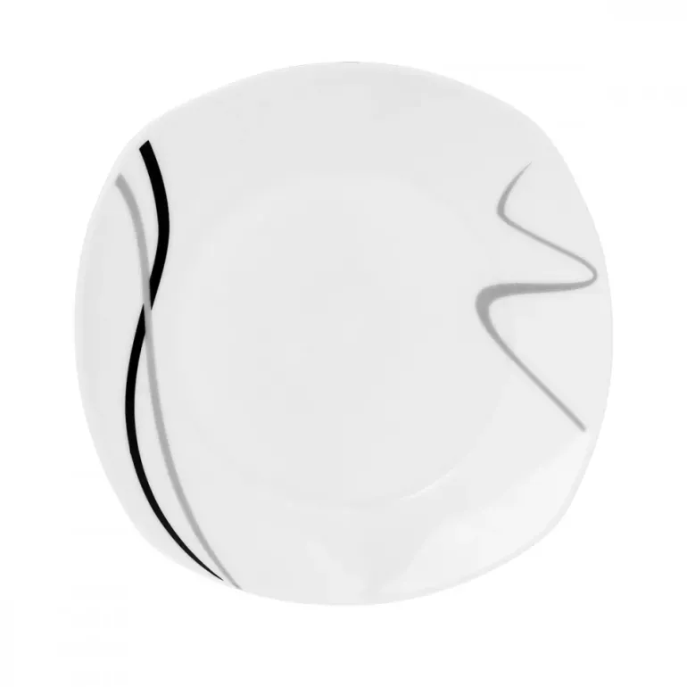 PRIMA DECO Komplet obiadowy 54 el dla 18 os FALA / kwadratowy / porcelana