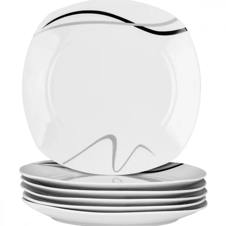 PRIMA DECO Komplet obiadowy 54 el dla 18 os FALA / kwadratowy / porcelana