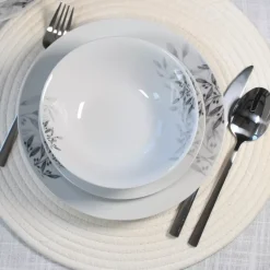 PRIMA DECO Komplet obiadowy 18 el dla 6 os NATURA / okrągły / porcelana