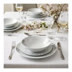 PRIMA DECO Komplet obiadowy 18 el dla 6 os NATURA / okrągły / porcelana