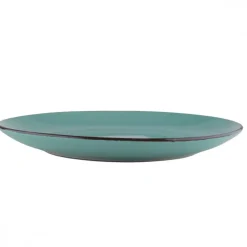 PRIMA DECO Komplet obiadowy 24 el dla 6 os / turkusowy / kamionka
