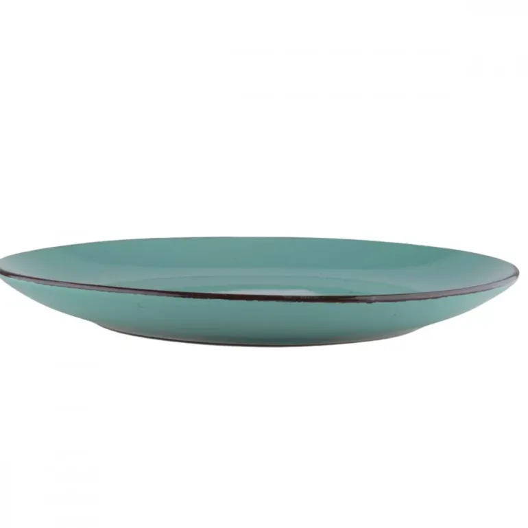 PRIMA DECO Komplet obiadowy 24 el dla 6 os / turkusowy / kamionka