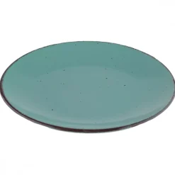 PRIMA DECO Komplet obiadowy 24 el dla 6 os / turkusowy / kamionka