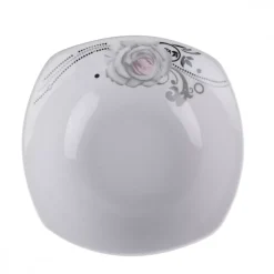 PRIMA DECO Komplet obiadowy 54 el dla 18 os SZARA RÓŻA / kwadratowy / porcelana