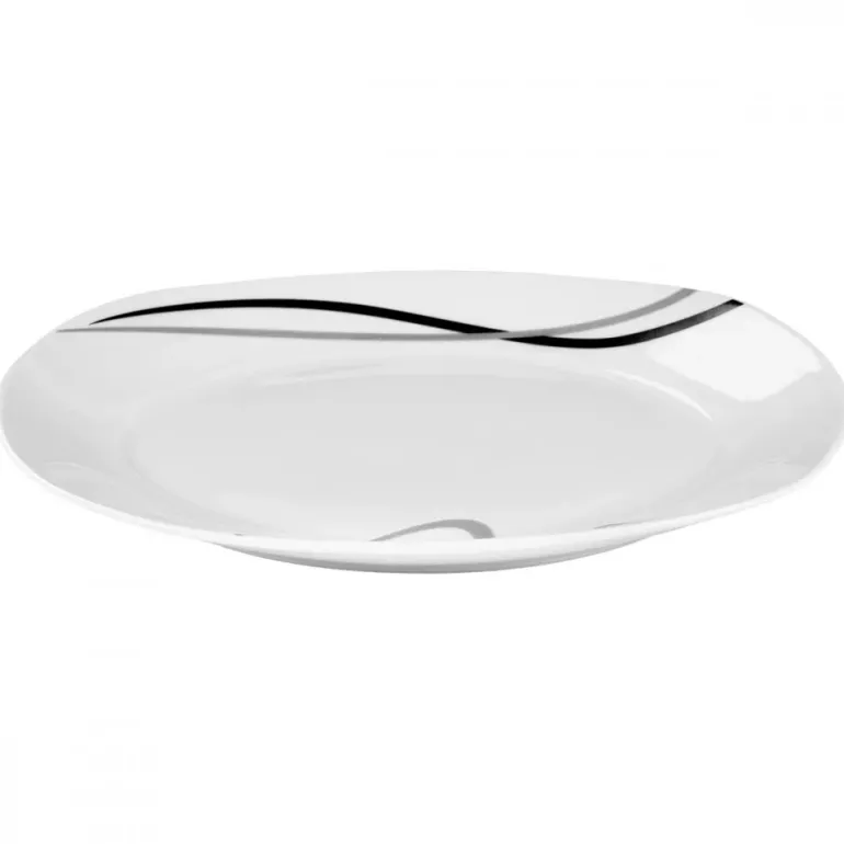 PRIMA DECO Komplet obiadowy 36 el dla 12 os FALA / kwadratowy / porcelana