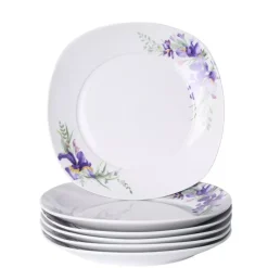 PRIMA DECO Komplet obiadowy 54 el dla 18 os IRYS / kwadratowy / porcelana