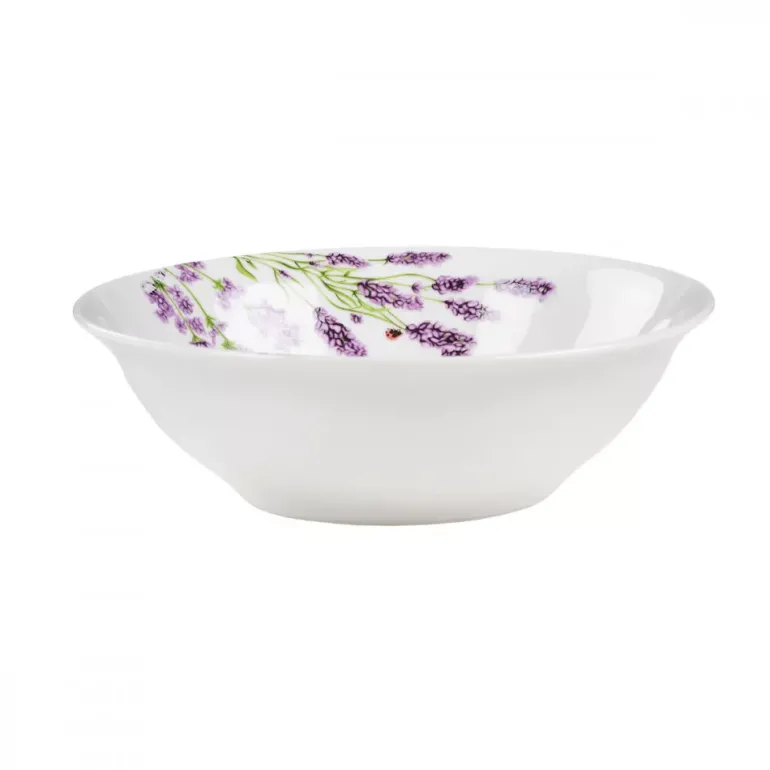 PRIMA DECO Komplet obiadowy 18 el dla 6 os LAWENDA / okrągły / porcelana