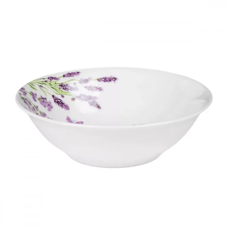 PRIMA DECO Komplet obiadowy 18 el dla 6 os LAWENDA / okrągły / porcelana