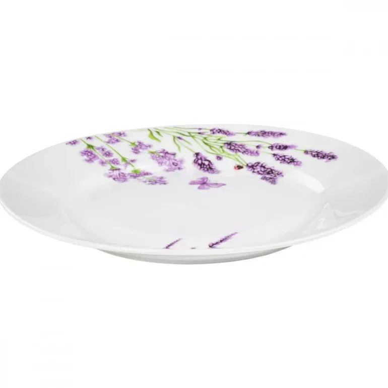 PRIMA DECO Komplet obiadowy 18 el dla 6 os LAWENDA / okrągły / porcelana
