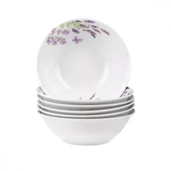 PRIMA DECO Komplet obiadowy 18 el dla 6 os LAWENDA / okrągły / porcelana