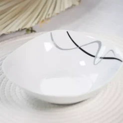 PRIMA DECO Komplet obiadowy 18 el dla 6 os FALA / kwadratowy / porcelana