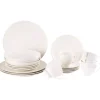 PRIMA DECO Komplet obiadowy porcelanowy 20 el 4 os z filiżanką kremowy