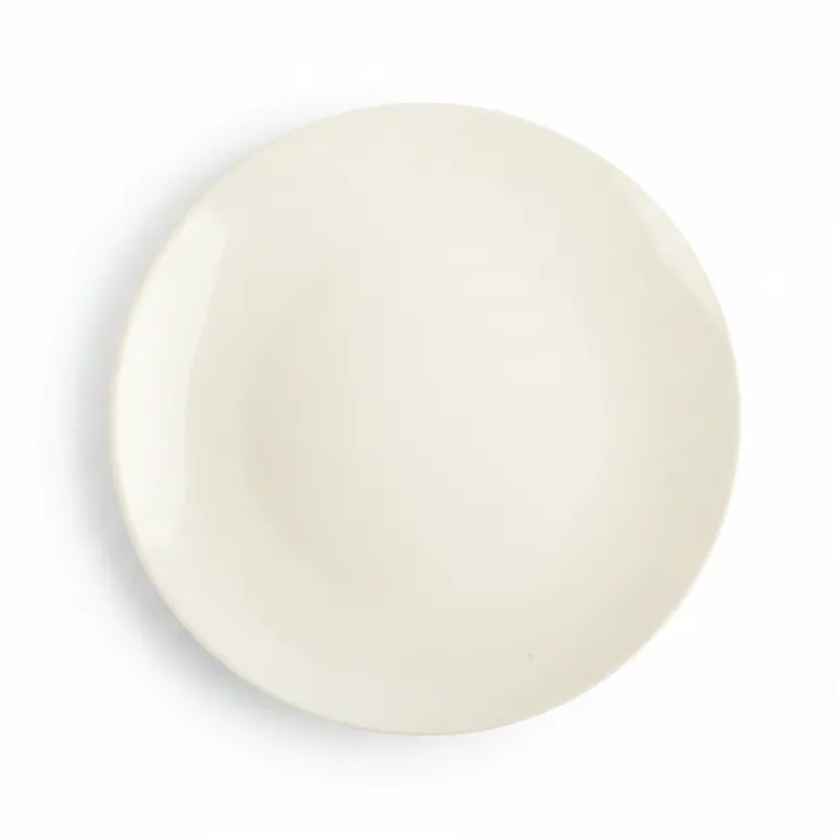 PRIMA DECO Talerz porcelanowy deserowy 20 cm kremowy