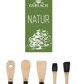 PROMOCJA! GERLACH NATUR Łyżka z otworami wykonana z drewna bukowego i silikonu