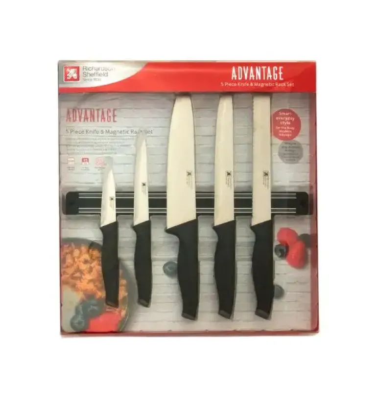 RICHARDSON SHEFFIELD ADVANTAGE Noże kuchenne 5 elementów z listwą magnetyczną