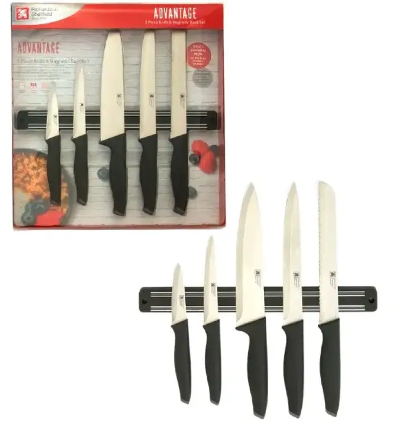 RICHARDSON SHEFFIELD ADVANTAGE Noże kuchenne 5 elementów z listwą magnetyczną
