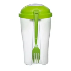 SAGAFORM Pojemnik na sałatkę + widelec FRESH 0,8 l / zielony / FreeForm