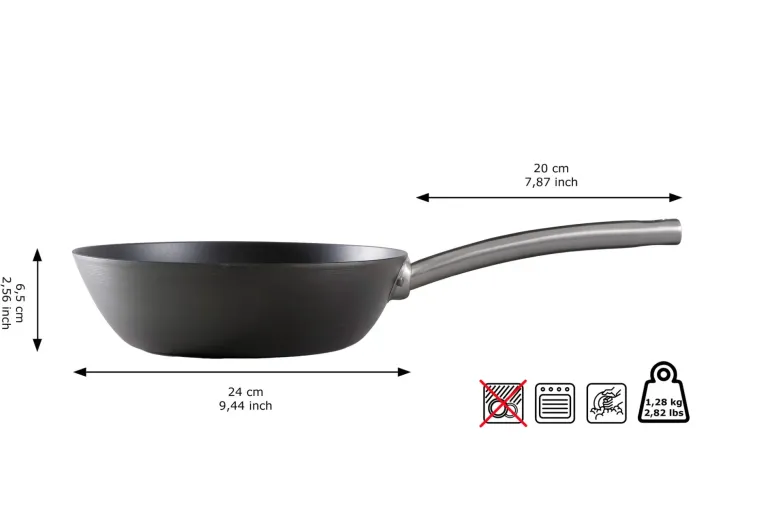 SKOTTSBERG | CARBON STEEL | Wok 24cm STAL WĘGLOWA