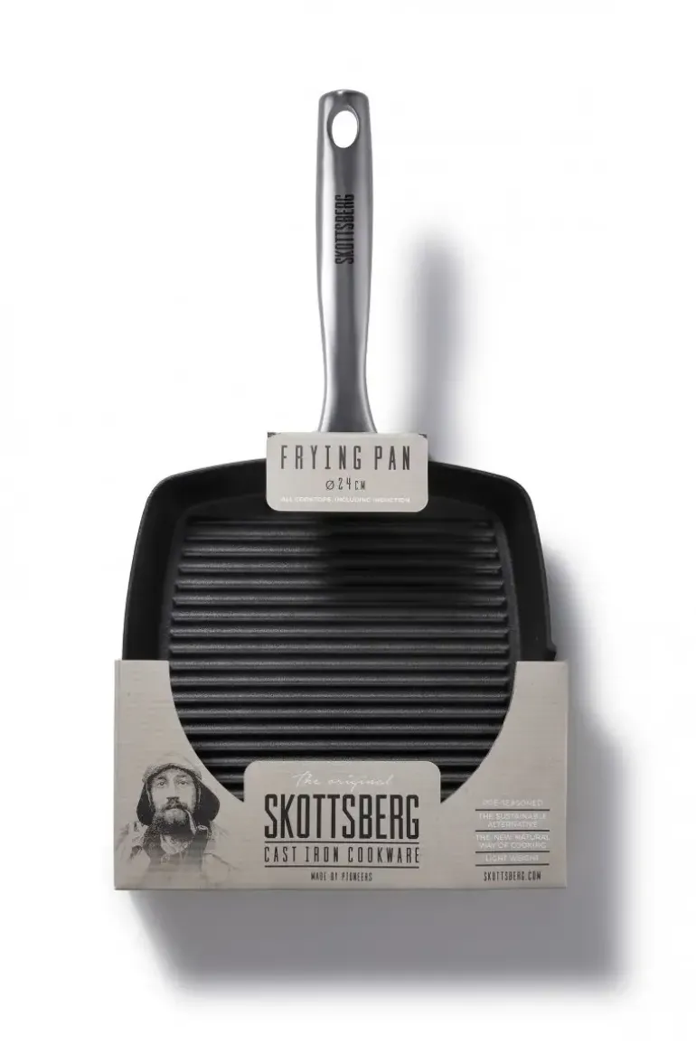 SKOTTSBERG | CAST IRON | Patelnia grilowa 24cm ŻELIWNA