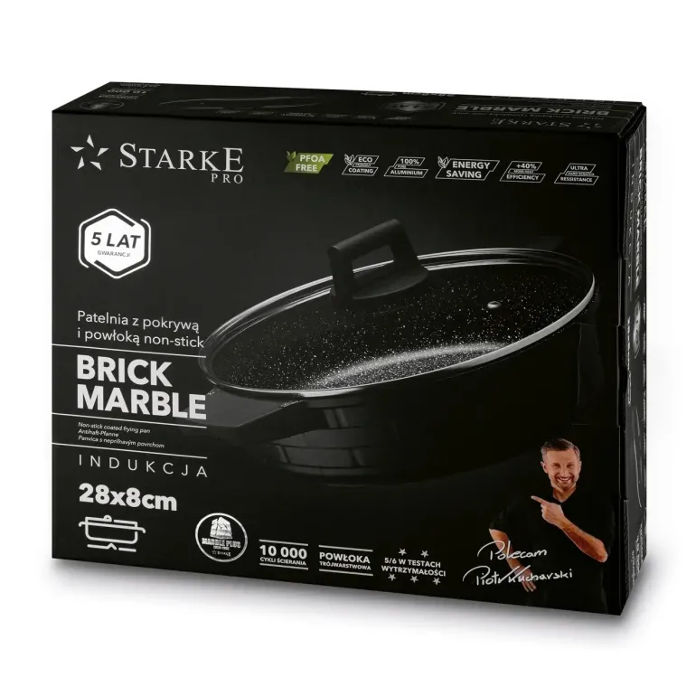 STARKE PRO BRICK MARBLE PATELNIA Z/P 28X8 CM. KRÓT. UCH.