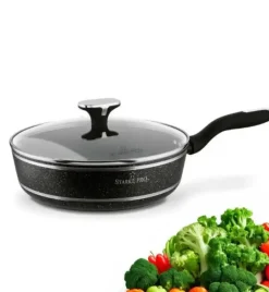 STARKE PRO CELEBRITY MARBLE Patelnia głęboka 28 cm + pokrywka / non-stick / indukcja