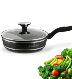 STARKE PRO CELEBRITY MARBLE Patelnia głęboka 24 cm + pokrywka / non-stick / indukcja