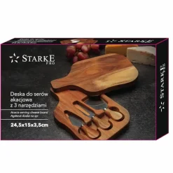 STARKE PRO Deska do sera z 3 akcesoriami do krojenia serów / 24,5 x 15 x 3,5 cm