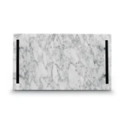 STARKE PRO Deska do serwowania przekąsek 35x20 cm / biała / marmurowa / z uchwytami