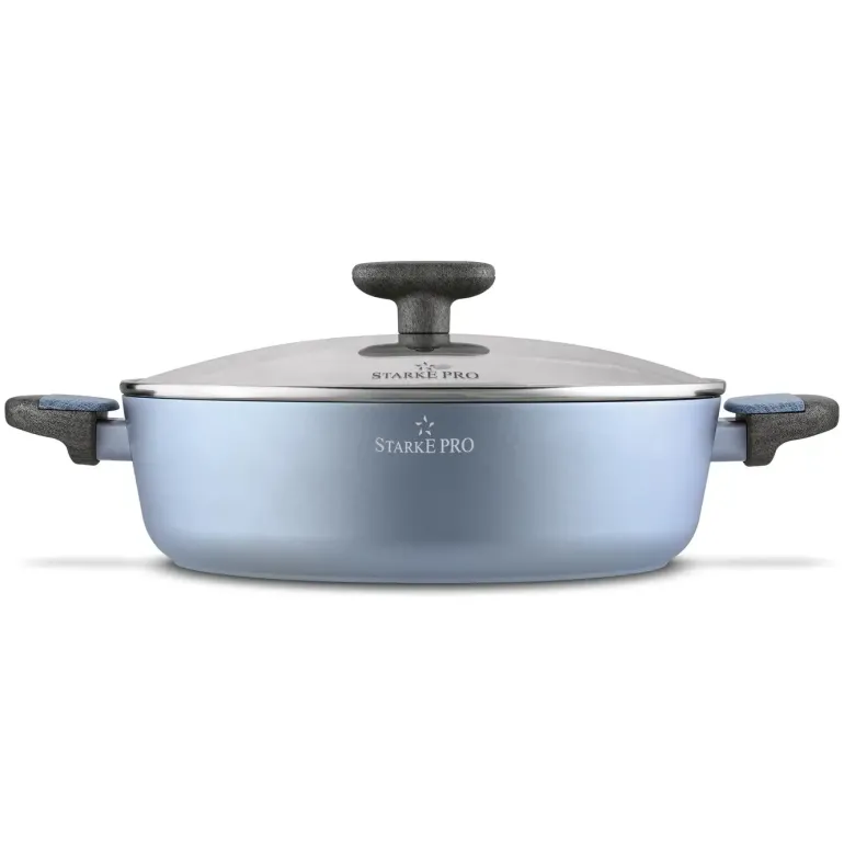 STARKE PRO DOUBLE Patelnia 28 cm z pokrywką / dwa uchwyty / non-stick / indukcja