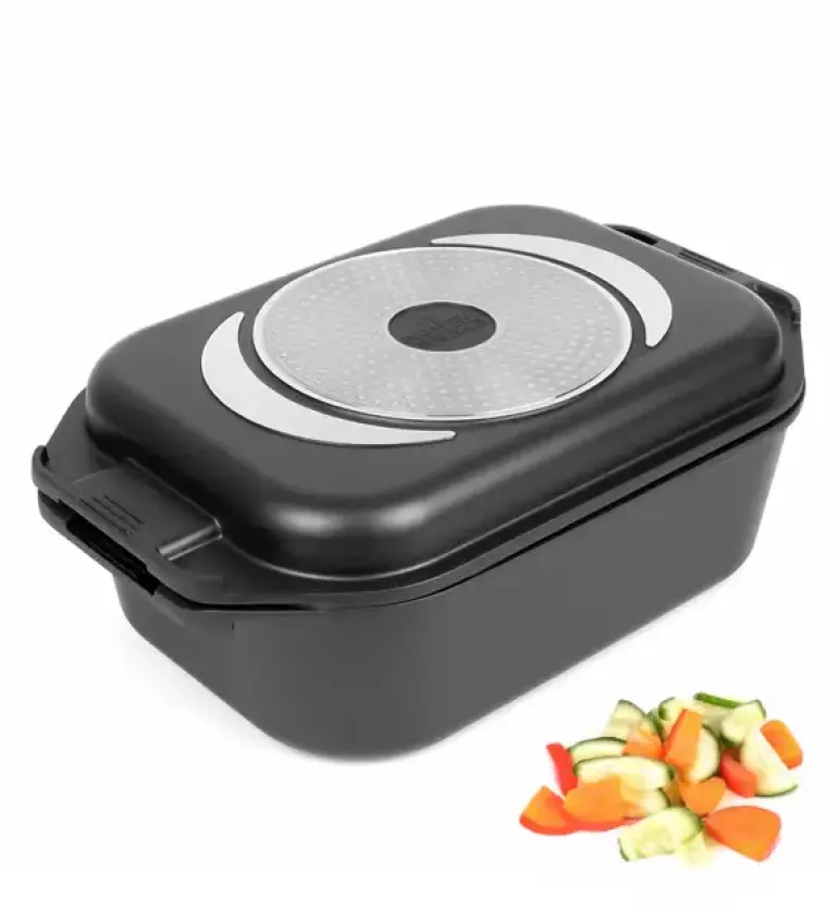 STARKE PRO HECTOR Brytfanna 7,5 l z aromatyzerem z pokrywą grillową 2,8 l / aluminium