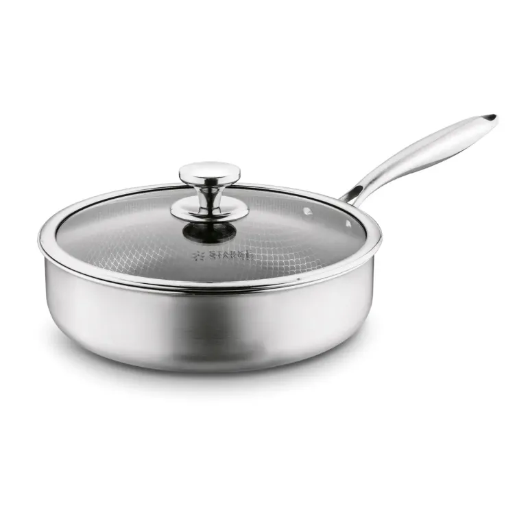 STARKE PRO LINESTA STEEL PATELNIA 28X8 CM Z POKRYWKĄ SREBRNA NIERDZEWNA