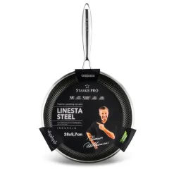 STARKE PRO LINESTA STEEL PATELNIA 28 CM SREBRNA NIERDZEWNA