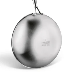 STARKE PRO LINESTA STEEL WOK 30X9 CM Z POKRYWKĄ SREBRNY NIERDZEWNY