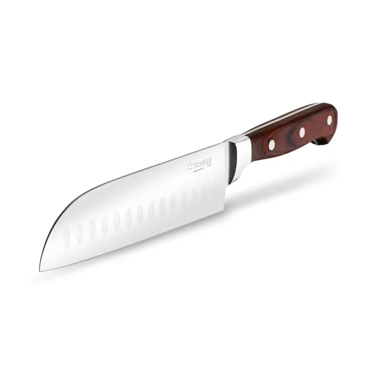 STARKE PRO SILVA Stalowy nóż japoński santoku / szefa kuchni 18 cm